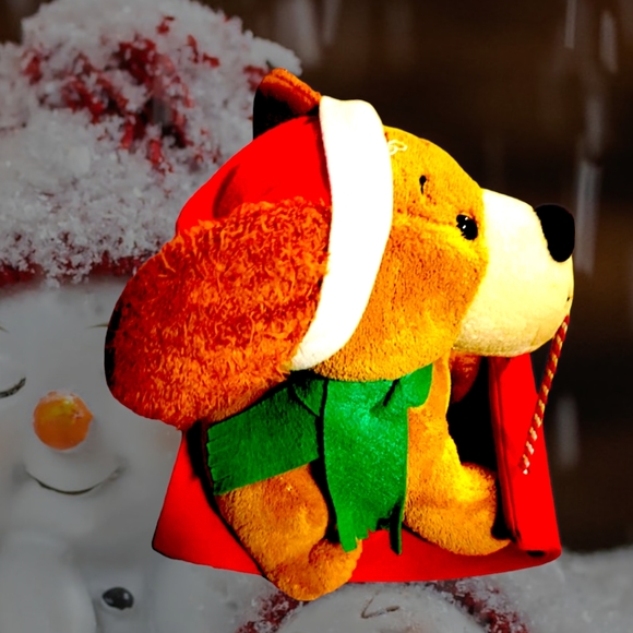 Hallmark Jingle Pals "Rockin' Rover" Brown Barking Animated Dog on Sleigh 9"Tall - Picture 4 of 7